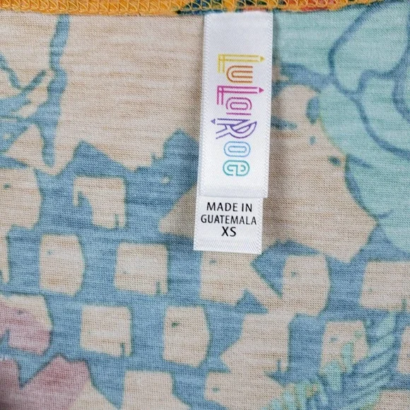 LulaRoe Perfect T Shirt Womens Size XS Floral Short Sleeve Scoop Neck Orange NWT - Picture 7 of 7